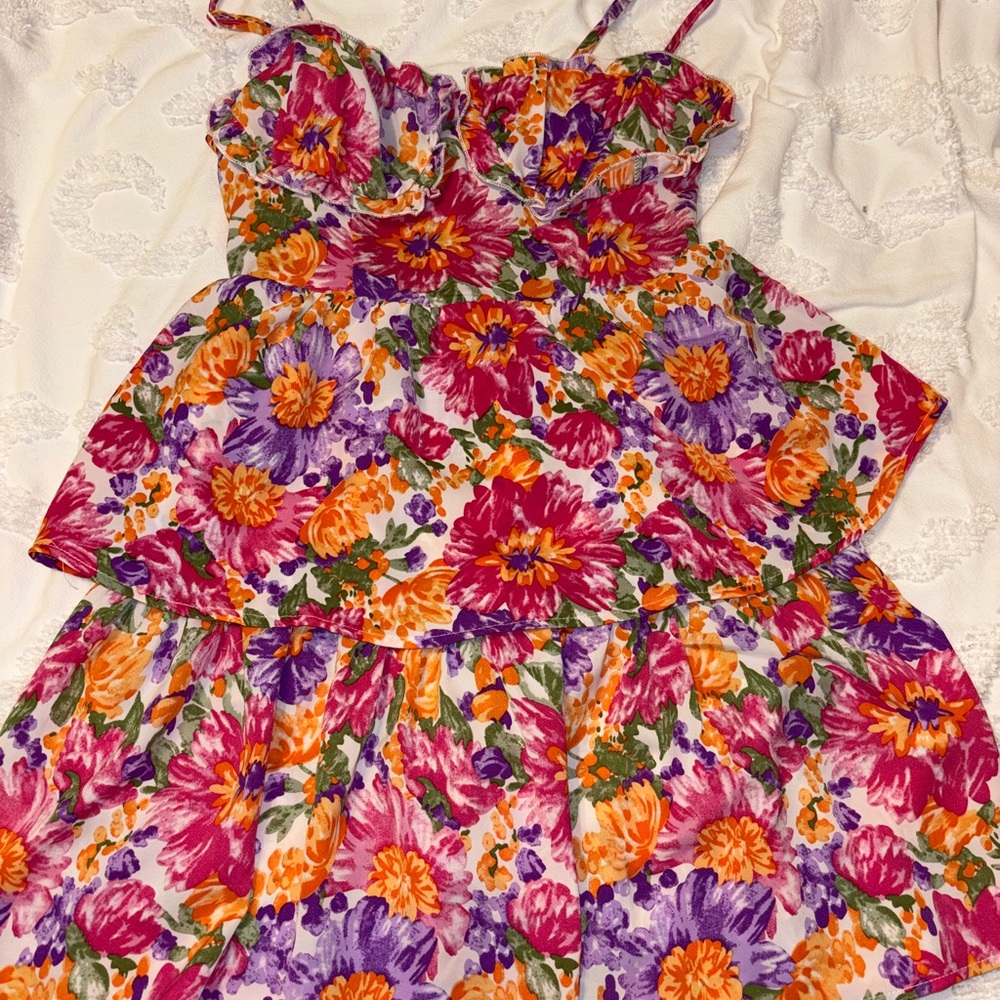 Floral Tiered Sundress - Bright Multi